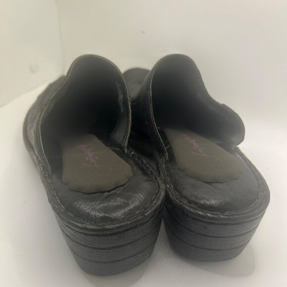 Born Black Leather Studded Slip-On Clogs 9 Comfortable Durable y2k chunky block - Picture 6 of 10